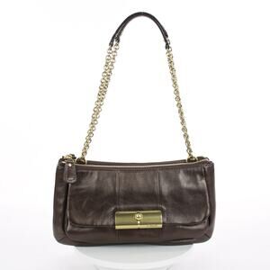 Coach Vintage Y2K Metallic Brown Leather Shoulder Bag